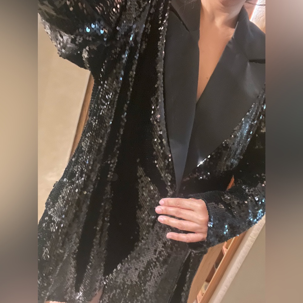 Black Sequin Women's Blazer
